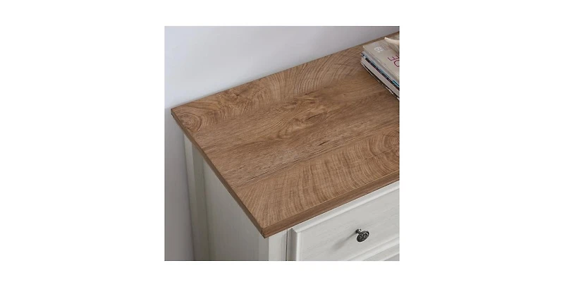 Flynama Rustic 3 Drawer Dresser Oak Finish Sturdy Construction for Bedroom Living Room Storage