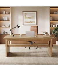 Tribesigns Executive Office Desk, 63-Inch Farmhouse Computer Desk, Large Writing Study Conference Table