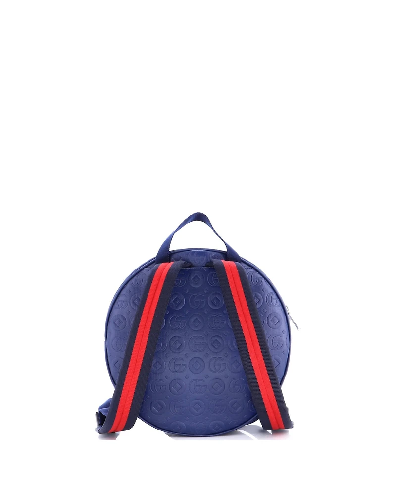 Pre-Owned Gucci Children's Round Zip Backpack Embossed Leather