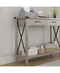gaomon Farmhouse Console Table with 2 Drawers & Storage Shelf, Wooden Entry Table for Hallway & Living Room
