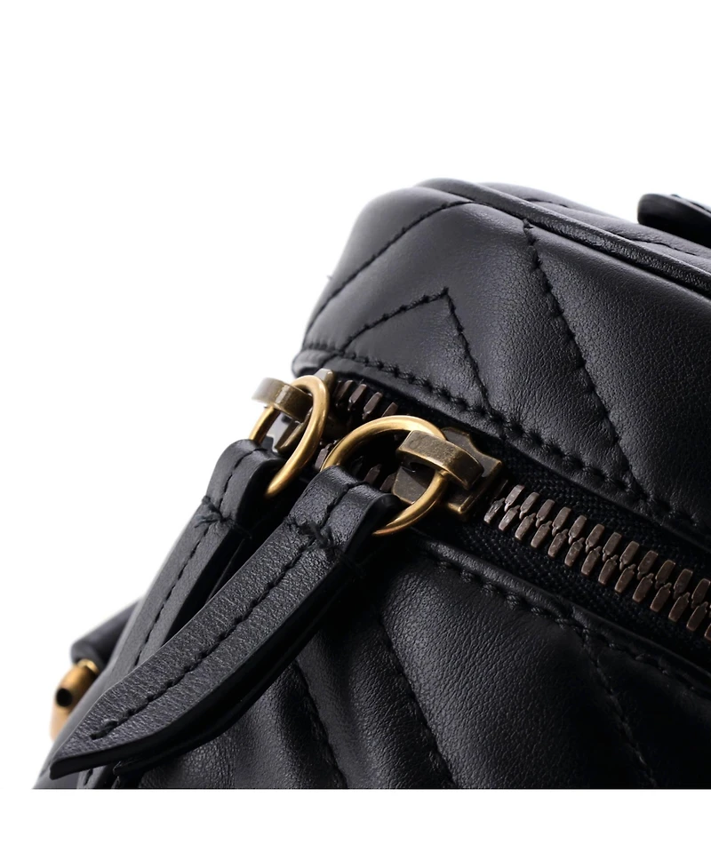 Pre-Owned Gucci Mini Gg Marmont Vanity Backpack Matelasse Leather