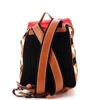 Pre-Owned Gucci Interlocking G Patch Flap Buckle Backpack Printed Nylon with Canvas and Leather