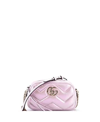Pre-Owned Gucci Small Gg Marmont Shoulder Bag Chevron Iridescent Leather