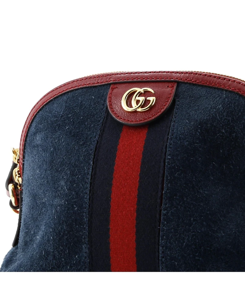 Pre-Owned Gucci Small Ophidia Dome Shoulder Bag Suede