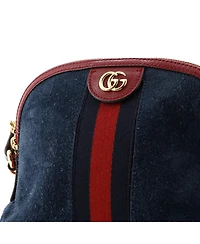 Pre-Owned Gucci Small Ophidia Dome Shoulder Bag Suede
