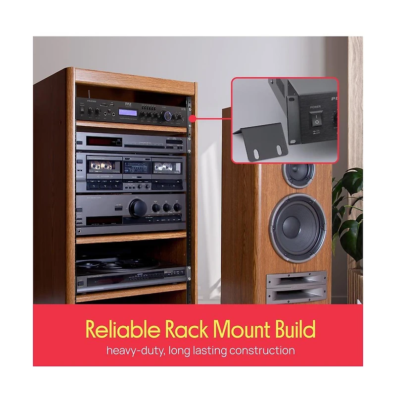 Pyle 2.1 Channel Bluetooth Rack Mount Amplifier Receiver (PDA7BU)