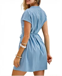 Cupshe Women's Doo Wop Mini Beach Dress