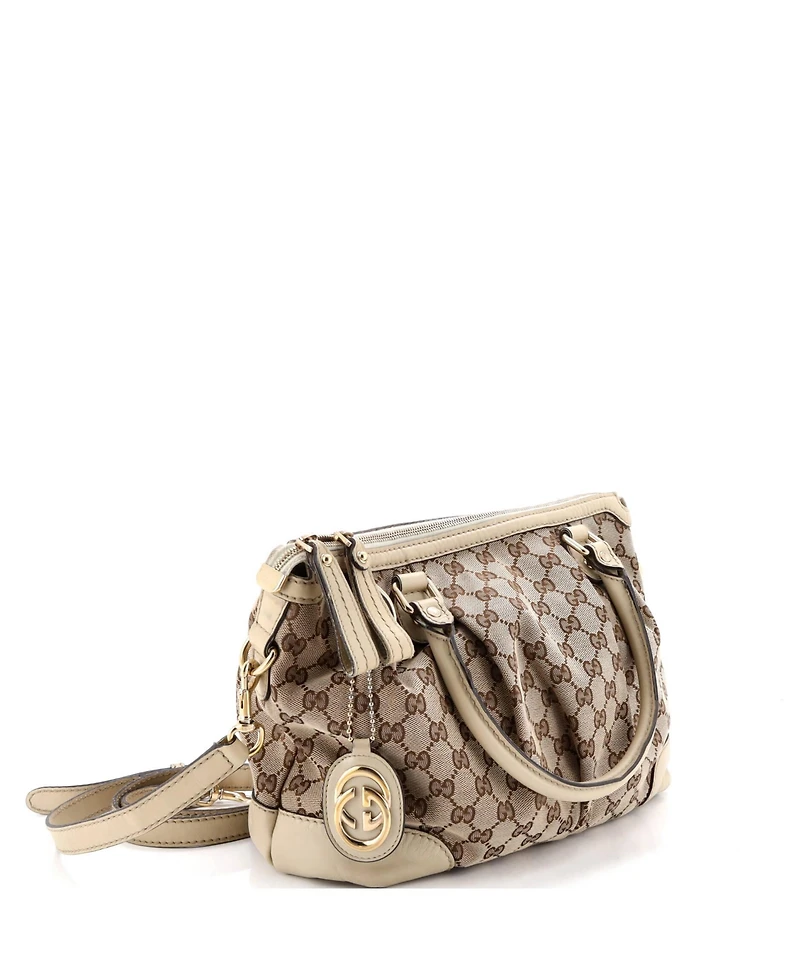 Pre-Owned Gucci Medium Sukey Tote Gg Canvas with Leather
