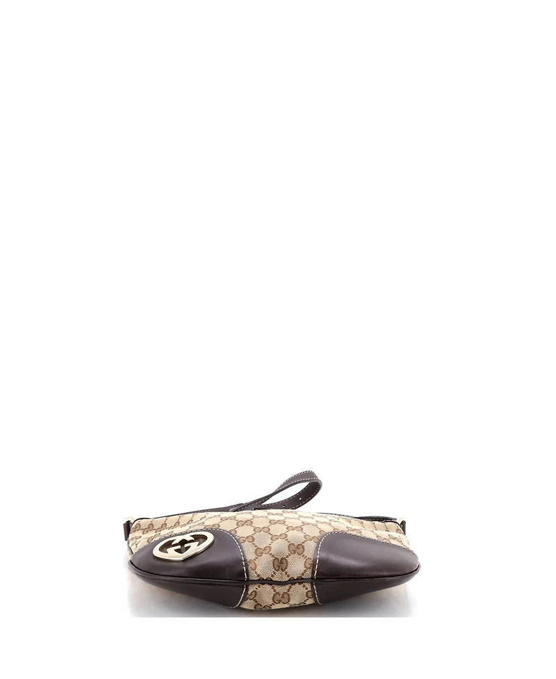 Pre-Owned Gucci Lovely Heart Interlocking G Crossbody Bag Gg Canvas with Leather