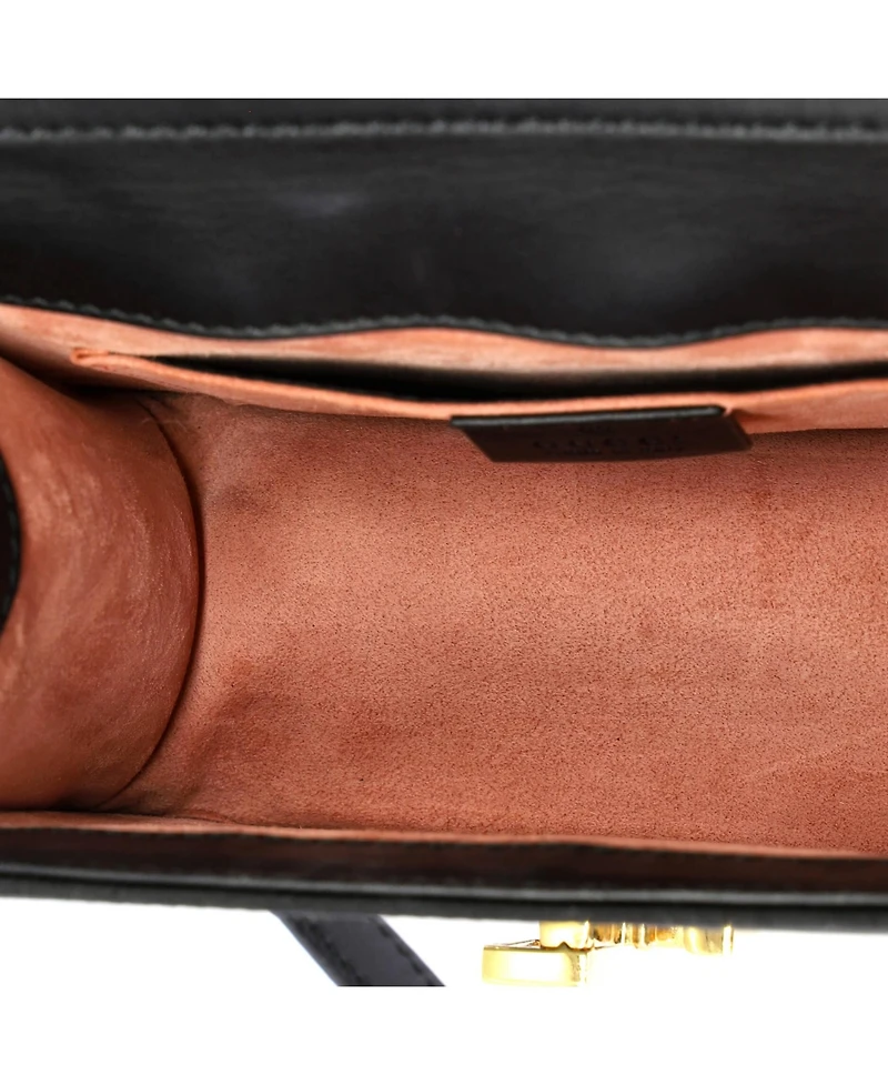 Pre-Owned Gucci Mini Sylvie Top Handle Bag Crystal Embellished Satin