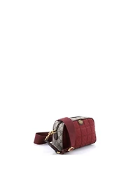 Pre-Owned Gucci Small Zip Crossbody Bag Gg Coated Canvas and Quilted Mini Gg Canvas