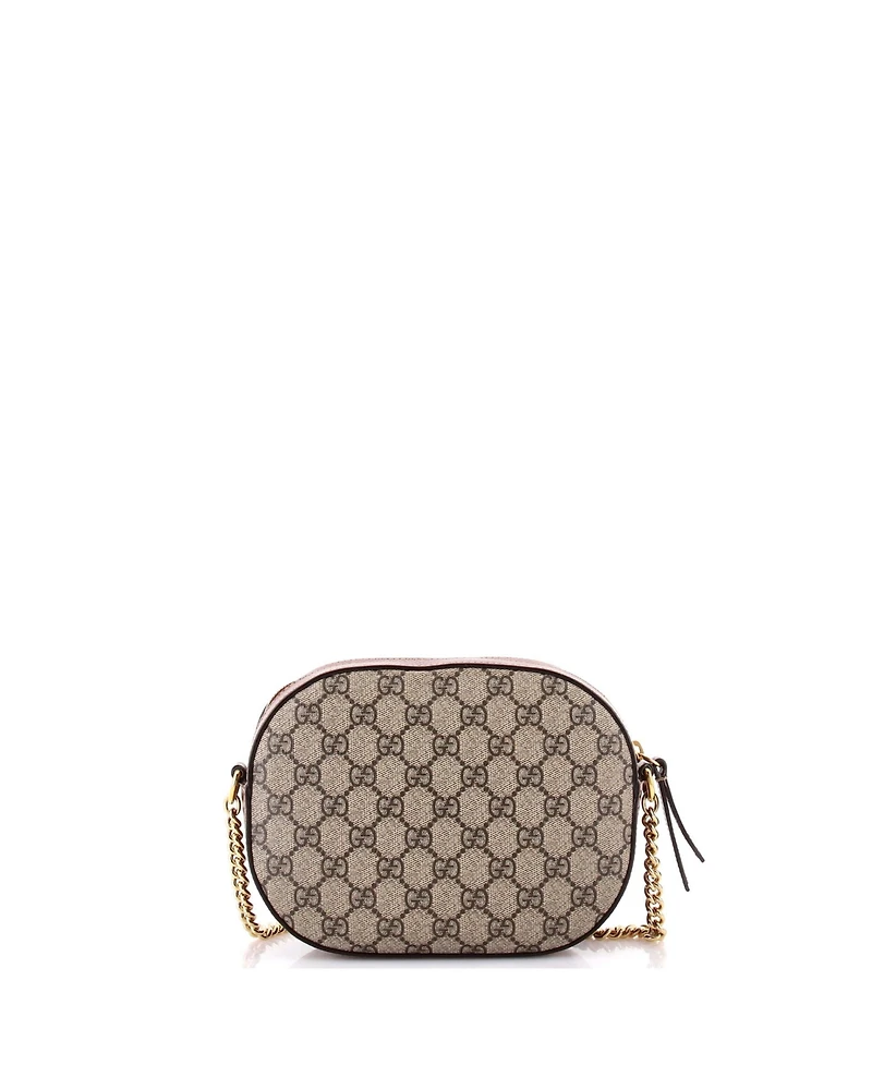 Pre-Owned Gucci Mini Chain Crossbody Bag Gg Coated Canvas and Leather