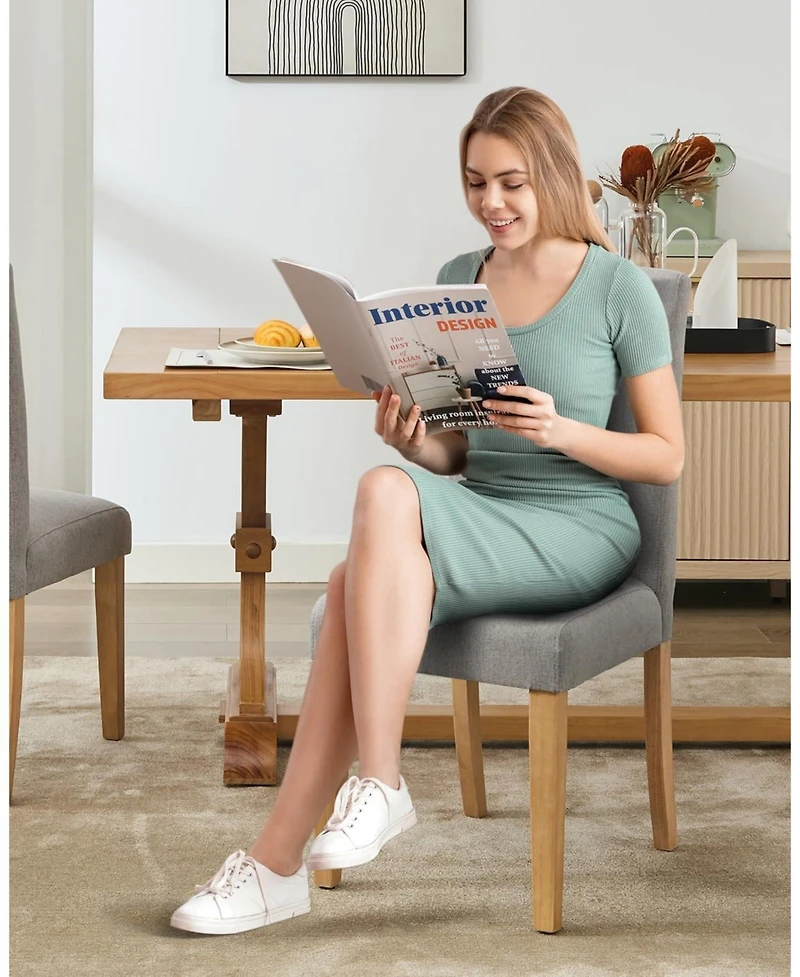 gaomon Upholstered Parsons Dining Chairs Set of 4 with Wood Legs,Fabric Side Chairs for Dining Room,Kitchen,Living Room and Restaurant