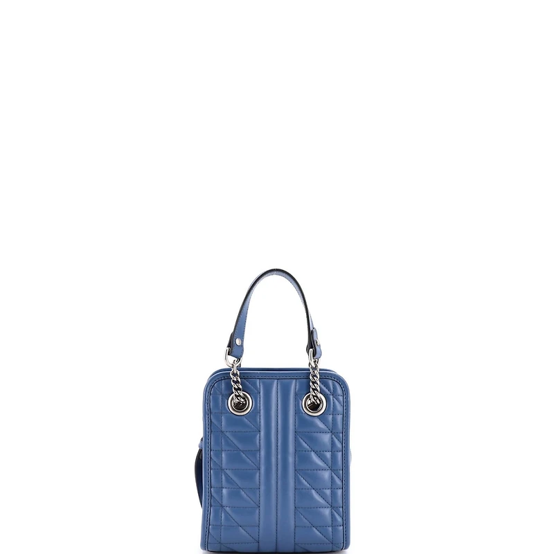 Pre-Owned Gucci Mini Gg Marmont Handle Crossbody Bag Matelasse Leather