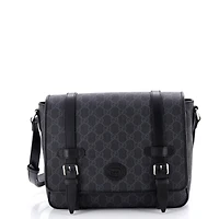 Pre-Owned Gucci Medium Interlocking G Patch Messenger Bag Gg Coated Canvas with Leather