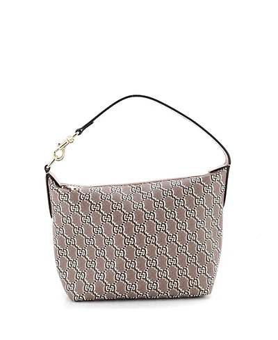 Pre-Owned Gucci Super Mini Ophidia Zip Shoulder Bag Gg Shadow Coated Canvas