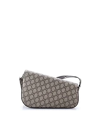 Pre-Owned Gucci Small Horsebit 1955 Asymmetric Shoulder Bag Gg Coated Canvas