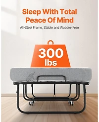 Gouun 31 in Foldable Rollaway Bed with 5 in Mattress for Guests