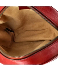 Pre-Owned Gucci Mini Gg Marmont Round Shoulder Bag Matelasse Leather