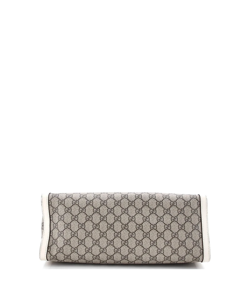 Pre-Owned Gucci Medium Padlock Chain Tote Gg Coated Canvas with Leather