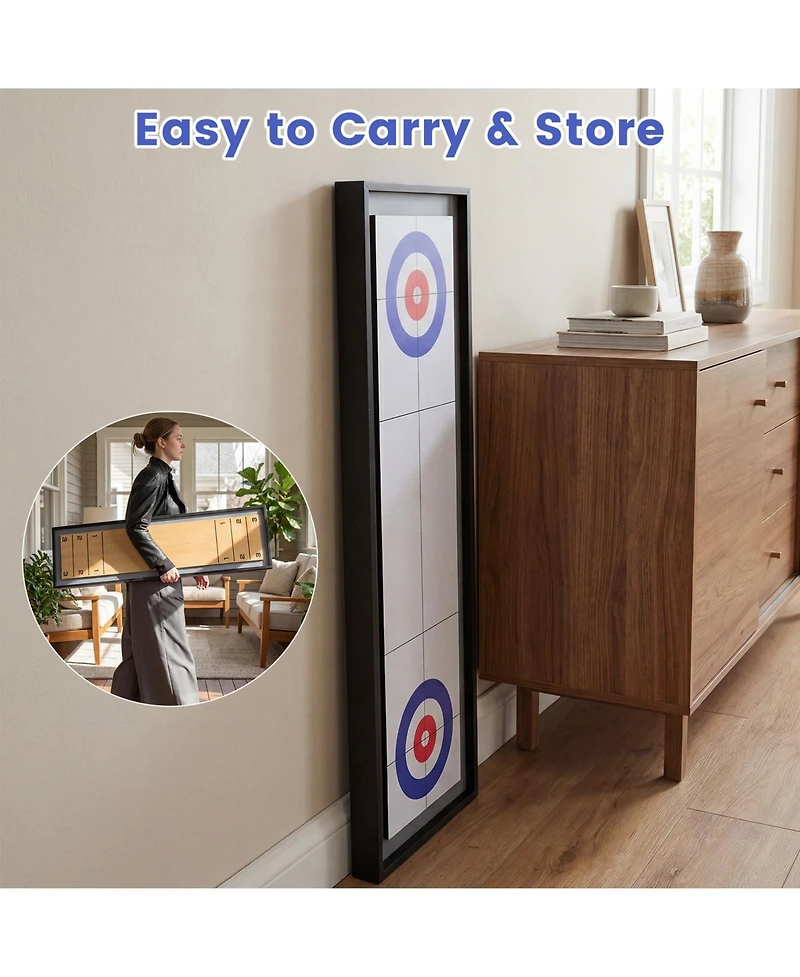 Slickblue 2-in-1 Shuffleboard and Curling Tabletop Board Game