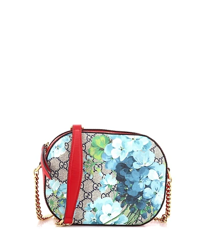 Pre-Owned Gucci Mini Chain Crossbody Bag Blooms Print Gg Coated Canvas