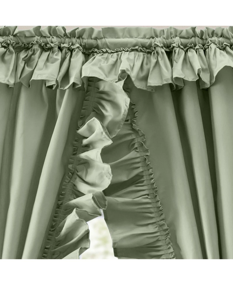 Ellis Curtain 70% Polyester 30% Cotton Stacey Ruffled Prscilla Curtain Panel Pairs With Tiebacks 54"