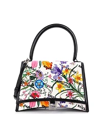 Pre-Owned Gucci Medium x Balenciaga The Hacker Project Hourglass Top Handle Bag Flora Canvas
