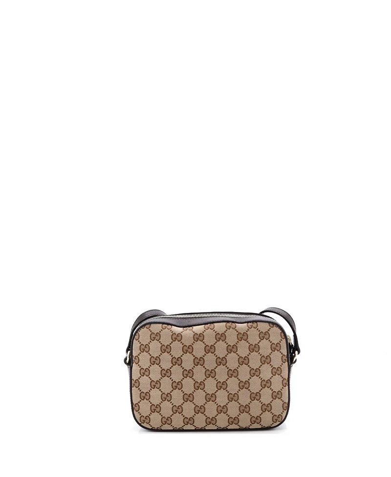 Pre-Owned Gucci Bee Web Camera Bag Gg Canvas