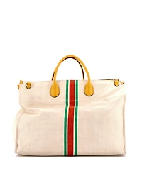 Pre-Owned Gucci Large Interlocking G Web Tote Canvas