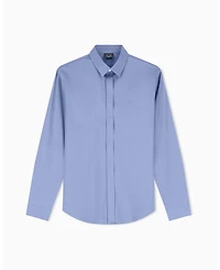 A|X Armani Exchange Men's Long Sleeve Cotton Satin Shirt