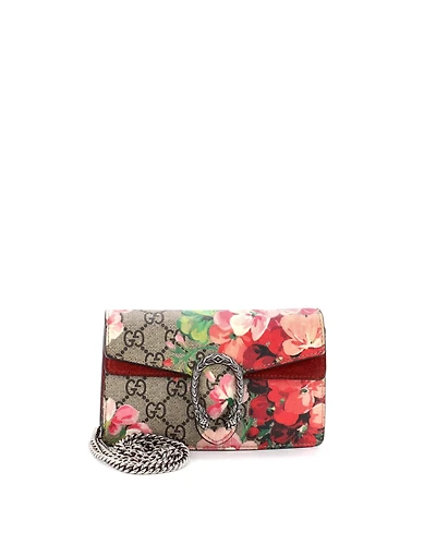 Pre-Owned Gucci Super Mini Dionysus Bag Blooms Print Gg Coated Canvas