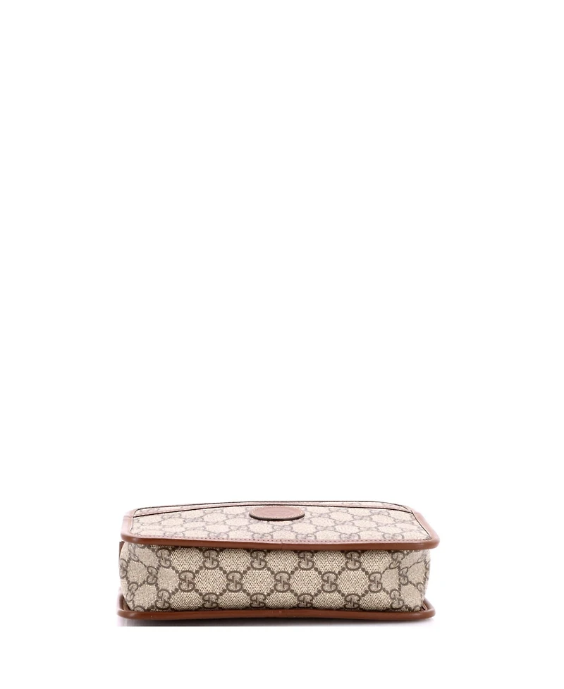 Pre-Owned Gucci Mini Interlocking G Patch Camera Bag Gg Coated Canvas