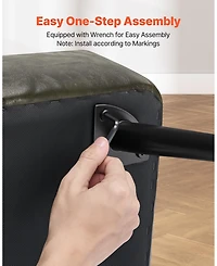 Gouun Pu Leather Storage Ottoman Bench with Soft Close Hinges and Metal Legs