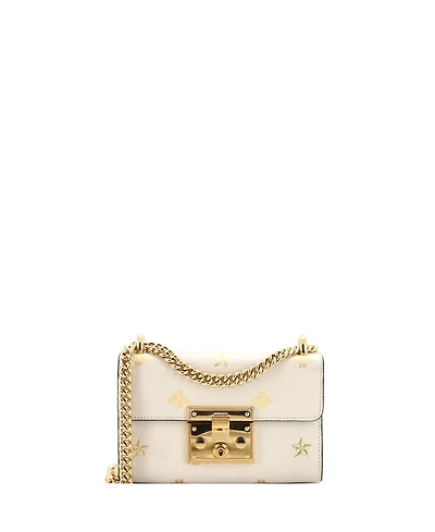 Pre-Owned Gucci Small Padlock Shoulder Bag Printed Leather