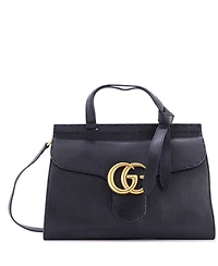 Pre-Owned Gucci Small Gg Marmont Top Handle Bag Leather