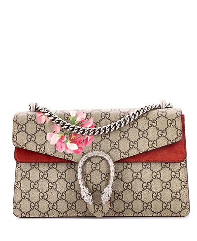 Pre-Owned Gucci Medium Dionysus Bag Blooms Print Gg Coated Canvas