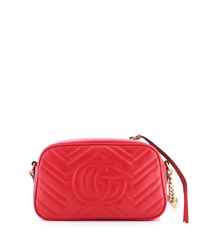 Pre-Owned Gucci Mini Gg Marmont Shoulder Bag Matelasse Leather