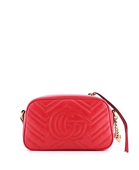 Pre-Owned Gucci Mini Gg Marmont Shoulder Bag Matelasse Leather
