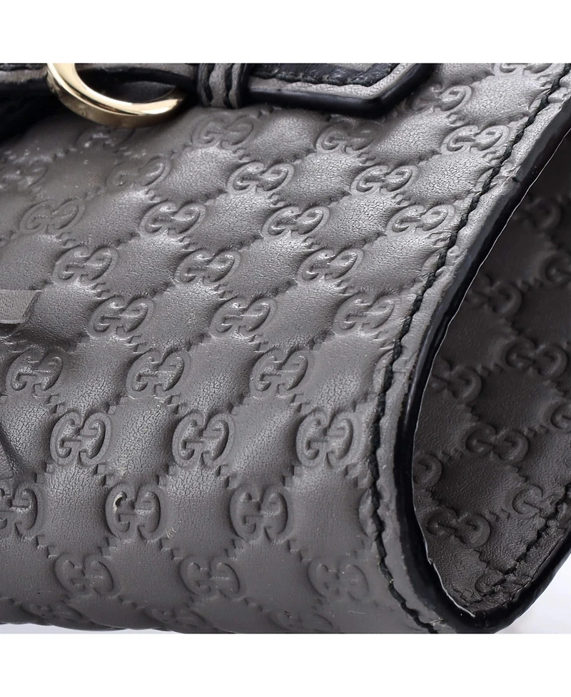 Pre-Owned Gucci Mini Emily Chain Flap Bag Microguccissima Leather