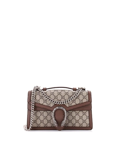 Pre-Owned Gucci Small Dionysus Top Handle Chain Bag Gg Coated Canvas