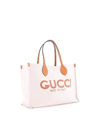 Pre-Owned Gucci Medium Logo Shopper Tote Printed Canvas