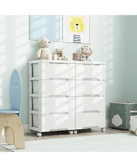 Sugift Rolling Storage Cabinet with Universal Wheels and 5 Drawers