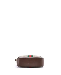 Pre-Owned Gucci Small Ophidia Zip Around Camera Bag Gg Coated Canvas