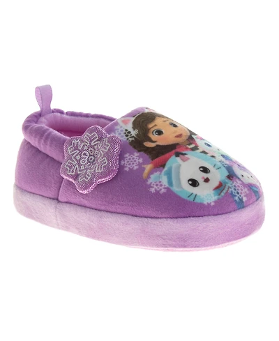 Gabby's Dollhouse Girls' Dual-Size Plush Slip-On Slippers – Cozy, Warm, Soft Indoor Wear with Fun Character Design
