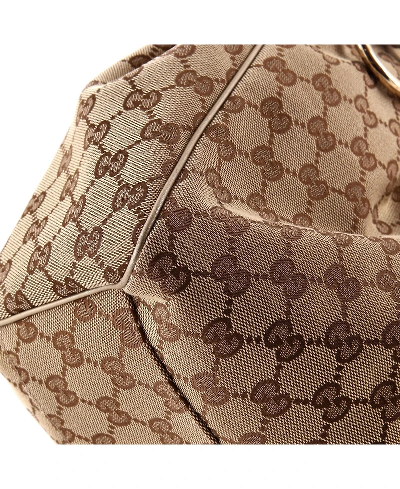 Pre-Owned Gucci Medium Sukey Tote Gg Canvas with Leather