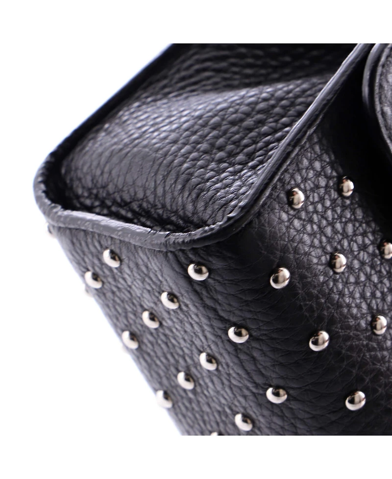 Pre-Owned Gucci Medium Miss Bamboo Shoulder Bag Studded Leather