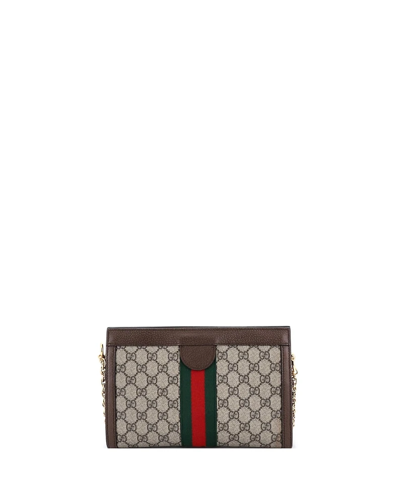 Pre-Owned Gucci Small Ophidia Chain Shoulder Bag Gg Coated Canvas