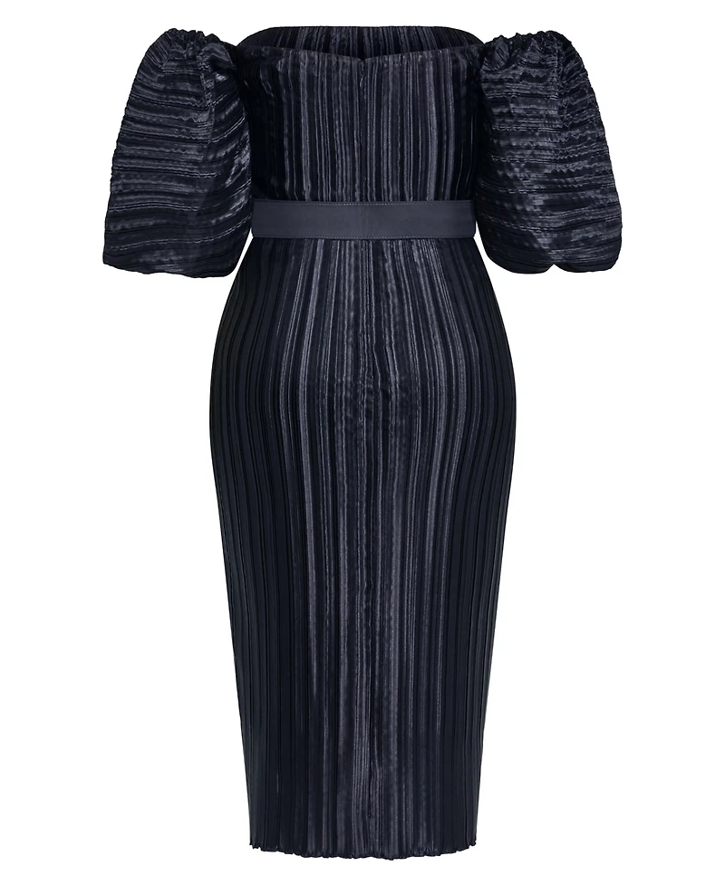 City Chic Women's Krista Pleat Midi Dress