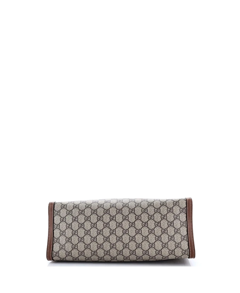 Pre-Owned Gucci Medium Padlock Chain Tote Gg Coated Canvas with Leather